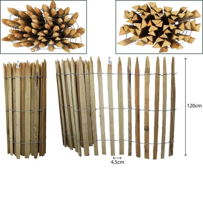 Famiflora schapenhek van acaciahout - 1 rol van B500 x H120 cm - 4,5 cm latafstand - Omheining voor schapenheide of tuin