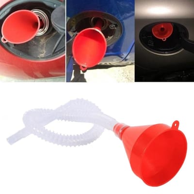 Entonnoir de remplissage universel en plastique pour véhicule avec bec verseur souple pour huile, essence, diesel