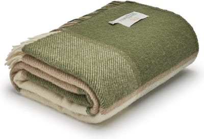 Plaid Geblokt Groen - 150x183 - Nieuw Wol - Tweedmill UK