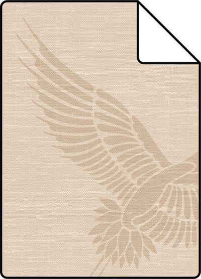 Proefstaal Origin Wallcoverings behang kraanvogels beige - 26,5 x 21 cm - 347826-S