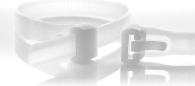 Hersluitbare Kabelbinders - 200 x 7,6mm - Trekkracht tot 22,2kg - 100 stuks - Transparant