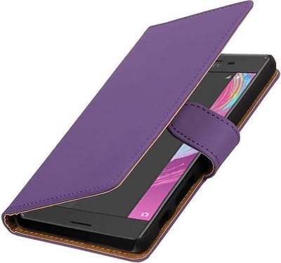 Bookstyle Wallet Case Hoesjes Geschikt voor Sony Xperia X Performance Paars