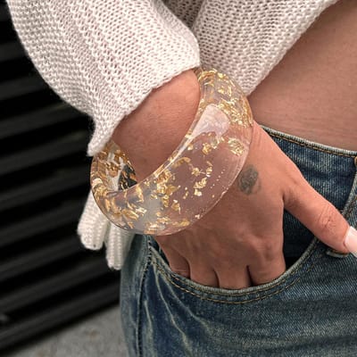 Bracelets Joncs Larges Irréguliers en Résine Vintage Géométriques Larges Empilables Mode Bijoux Chunky Pour Femmes Filles brown