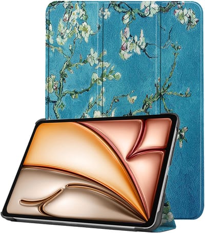 Hoesje - Geschikt voor Apple iPad Air M3/M4 (2025/2026) - 11 inch - Dun & Stevig - Trifold Bookcase - Hard Cover - Hardcover Book Case - Tablet Hoes - Bloesem