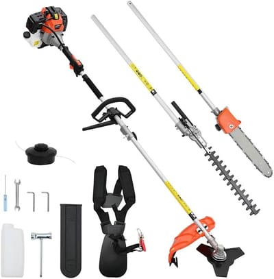 Bosmaaier 4-in-1 - Tuinmaaier Multi-tool - Tuinonderhoud Uitvoeren - Krachtige 52cc Motor - 40 cm Snijbreedte - Oranje