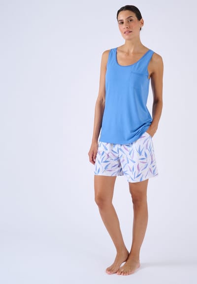 Damart - Climatyl pyjashort van jerseytricot - Dames - Blauw - 38-40 (S)