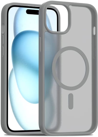Solidenz Hoesje - Geschikt voor iPhone 15 Plus - FrostMag Backcover geschikt voor MagSafe - Titanium
