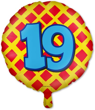 LUQ – Folie Ballon Happy Party 19 Jaar – Veelkleurig Design – Luxe Verjaardag Decor – Feest Versiering – Helium Ready