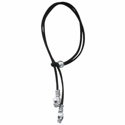 Enkelsieraad-Schuif-Doodshoofd-Zwart-24-27 cm -Extra lang- Charme Bijoux