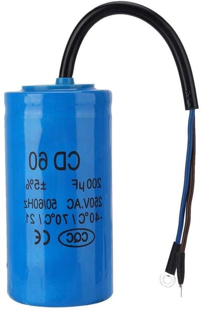 Start- en loopcondensator met draad, 250 V AC, 200 uF, 50/60 Hz voor luchtcompressor, motoronderdelen, elektrische componenten, energie-efficiëntie