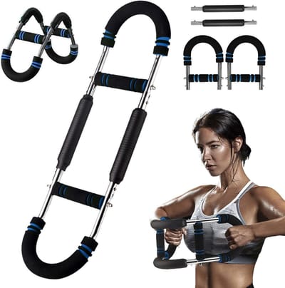 Armtrainer - Kracht trainer - Spierversterking thuis - Instelbare weerstand - 100KG - Rood en Blauw