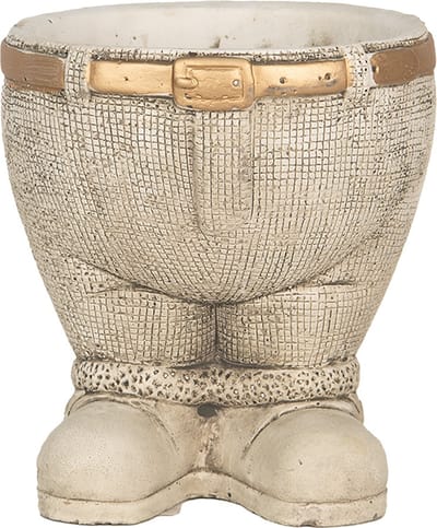 Bloempot voor Binnen – Grijs – Rustieke Pot – Ø 15 cm – Steen – Dwergmotief