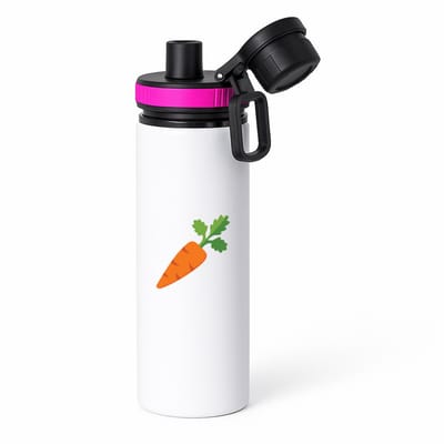 Hacebo® - Wortel waterfles met draaidop roze - Groente - Groente liefhebbers - peen - gezond eten - water fles - 850ML