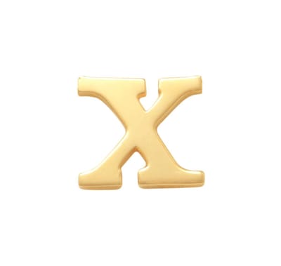 New Bling 9NBG-902X Gouden Letter Oorknop X - 1/2 paar - 14 Karaat - 3,5x4mm - Oorbel - Cadeau voor haar - Goud