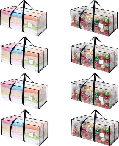 Opbergzakken Set - Verhuisdozen - Ruimte Besparen - Waterdicht Materiaal - 8 Stuks 120L - Transparant