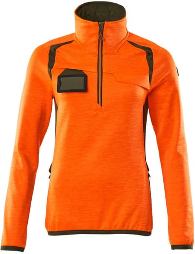 Mascot Accelerate Safe Fleecetrui met korte rits 19353-316 - hi-vis oranje/mosgroen - 5XL