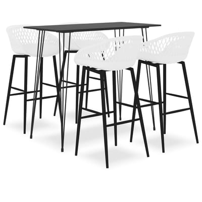 vidaXL - 5-delige - Barset - zwart - en - wit