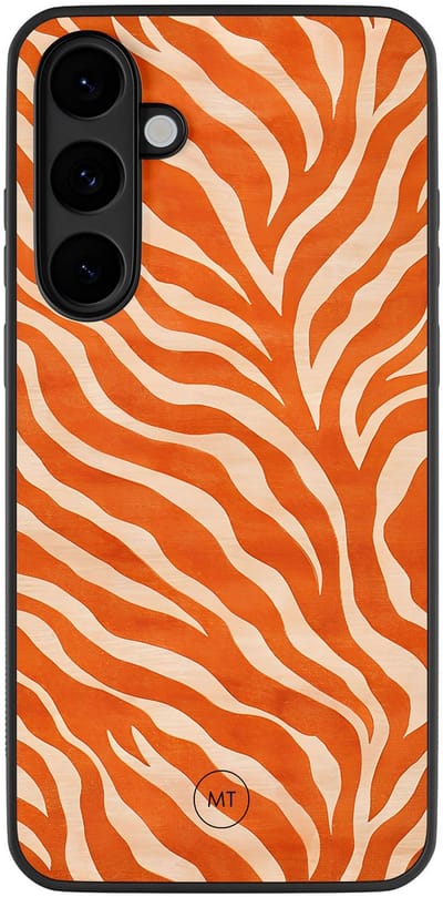 Hoesje geschikt voor Samsung Galaxy S25 FE - Zebra oranje - TPU Hard Case Backcover - Multi - Mooie Telefoonhoesjes