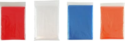 4 stuks beschermende wegwerp ponchos Set van 1 Rood - 1 Wit - 1 Blauw - 1 Oranje - Wegwerp - Feest ponchos - Nood poncho