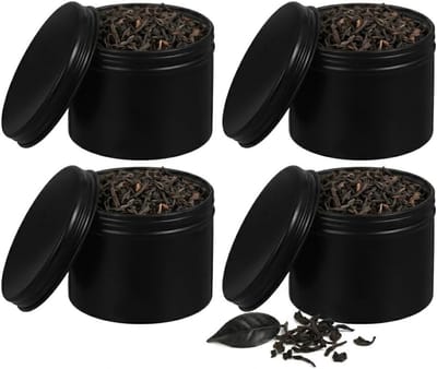 Ronde aluminium blikjes 120 ml met schroefdeksel voor thee, cosmetica en opslag - luchtdichte metalen containers voor reizen en DIY-projecten