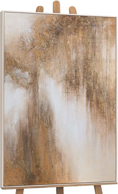 Canvas schilderij handgeschilderd honey haze abstract – YS-Art Gallery – Luxe wanddecoratie voor woonkamer – Modern schilderij voor slaapkamer en hal