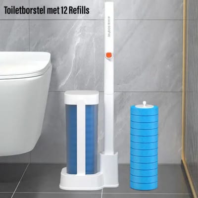 LaNicole®1.2WC-Borstel ZX79 Met Houder Vrijstaand-Hygiënische Toiletborstel-Met 10xpads