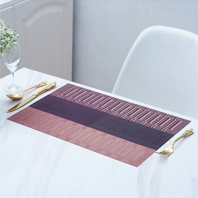 Set van 4 PVC Wasbare Placemats voor Eettafelmat Antislip Placemat Set In Keukenaccessoires Onderzetter Wijnmat 4 slices (30x45cm)&Rectangular rood