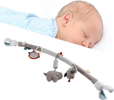Pluche Speelgoedboog - Kinderwagen hanger - Baby entertainment - Sensorische stimulatie - 35 cm - Olifant