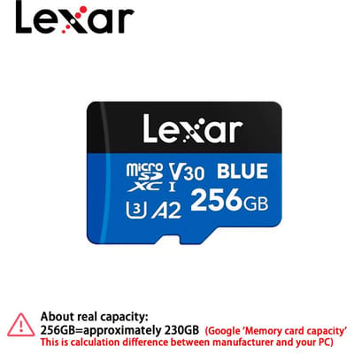 Lexar 128GB Blauwe Micro SD Kaart 256GB 512GB Tot 160MB/s, microSDXC UHS-I Geheugenkaart met SD Adapter,C10,U3,A2,V30,Full HD,4K UHD,Hoge Snelheid TF Kaart 256GB