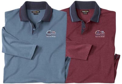 ATLAS FOR MEN - Set van 2 jerseypolo’s Mountain - Heren - Verkrijgbaar in grote maten - 5XL