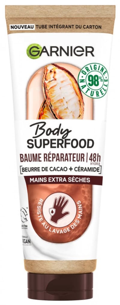 Hand &amp; voetverzorging Garnier Body Superfood Herstellende Balsem 48u - Extra Droge Handen