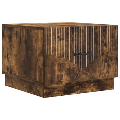 vidaXL - Salontafel - Gerookt - eiken - 49 - x - 50 - x - 37 - cm - Bewerkt - hout