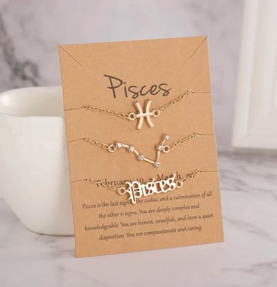 EmmyRovi - Vissen Armband Dames - Sterrenbeeld Pisces - Set van 3 Verzilverd - Cadeau Vrouw