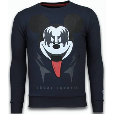 Local Fanatic Kiss my mickey rhinestone sweater