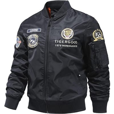 Jas Lente/Herfst Bomberjack Baseball Uniform Grote Maat XXXXL black
