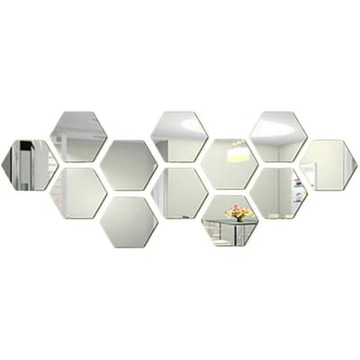 Flexibele Reflecterende Zeshoekige Spiegelplaten Zelfklevende Spiegeltegels Spiegelstickers zonder Glas voor Huisdecoratie type 4