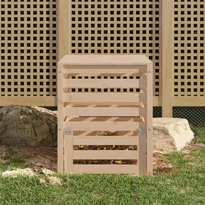Houten Compostbak - Compostvat Tuin - Afval Verwerken - Massief Grenenhout - 635 x 635 x 775 cm - Houtkleur