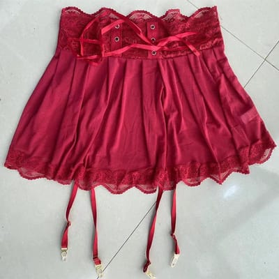 Sexy Kant Bandage Jarretel Suspender Riem Vrouwen Grote Maten Mesh Transparante Lingerie Combinatie Kousen Jarretel Voor Kousen L brown
