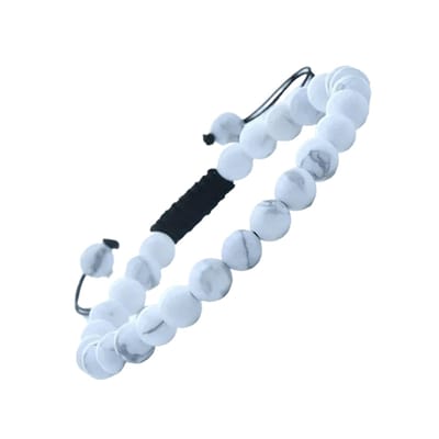 Aramat Jewels | Armbanden | Verstelbare Wit Howliet Armband natuursteen | | | |6mm | Steen | Volwassenen | Verkleurd niet