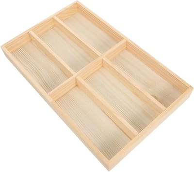 Zonnebril Organizer - Brillenhouder Display - Brillen Opbergen - 6 Vakken Houten Lade - 34 x 21 x 3.5 cm