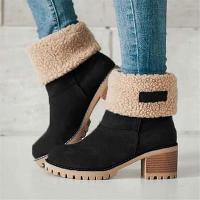 Dames Winterbont Warme snowboots Dames Warme wollen laarsjes Enkellaars Comfortabele schoenen Casual 39