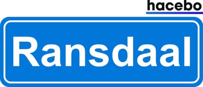 Hacebo - Plaatsnaam Sticker - 29x10 CM - Ransdaal sticker - Verkeersborden sticker - grappige cadeaus - Ransdaal