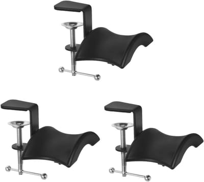 Hoofdtelefoonstandaard - Headset Houder - Bureau Organisatie - Ruimtebesparende Klem - 3 stuks - Zwart