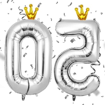 Grote zilveren kroon folieballon voor 50e verjaardag, 101 cm, heliumgevuld, perfect voor feesten en bruiloften
