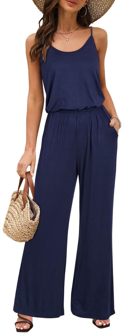 Dailygoods- Jumpsuit Dames Mouwloos - Lange Broek - Casual - Steekzakken - Elastische Tailleband - Comfortabele Pasvorm - Broekpak