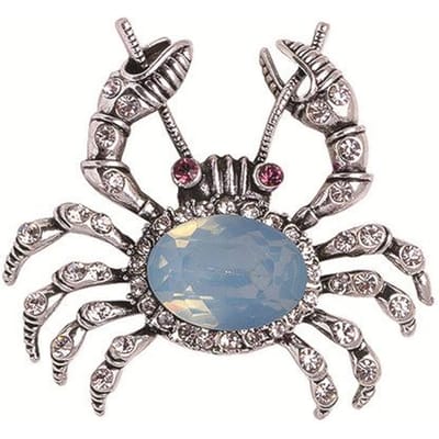 Dier Kreeft Broche Speld Metaal Strass Kristal Badge Vest Trui Reversspelden Luxe Sieraden Voor Dames Accessoires gray