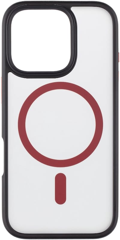 Tactical iPhone 16 Pro Magforce Hyperstealth 2.0 Cover – Hoesje met Losse Klikbare Knoppen – Black/Red