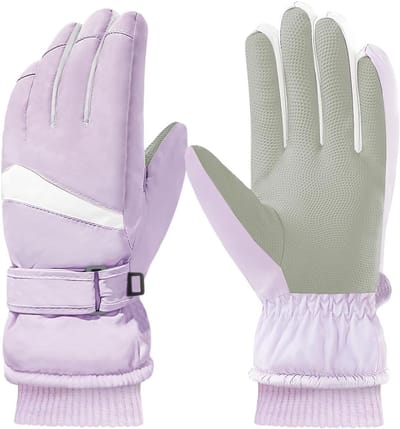Dames Winter Ski Handschoenen, Winddicht en Warm met Touchscreen, Waterdicht en Fleece Voering voor Skiën, Fietsen en Buitenactiviteiten