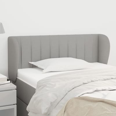 vidaXL - Hoofdbord - met - randen - 83x23x78/88 - cm - stof - lichtgrijs