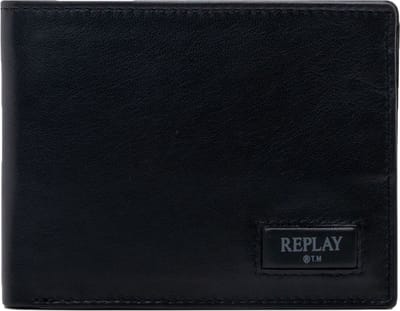 REPLAY Leren Portemonnee Wallet Black Zwart